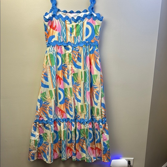 Flying tomato Colorful Dress with Blue Accents. Size L. - Picture 2 of 7
